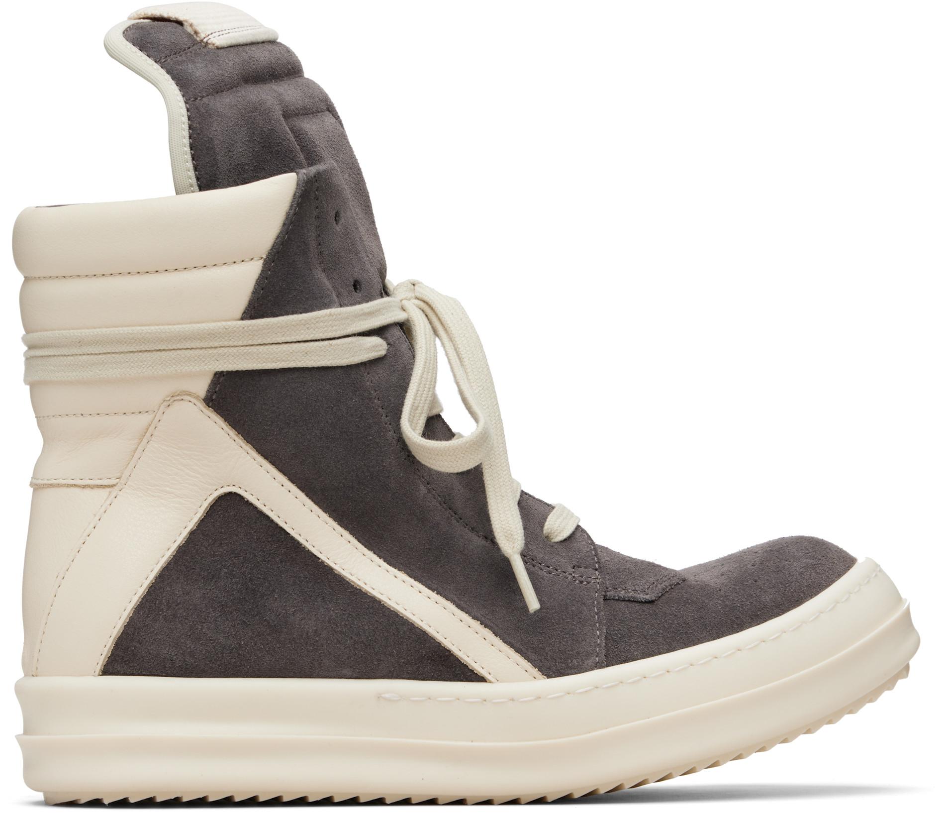 Gray Temple Geobasket Sneakers by RICK OWENS