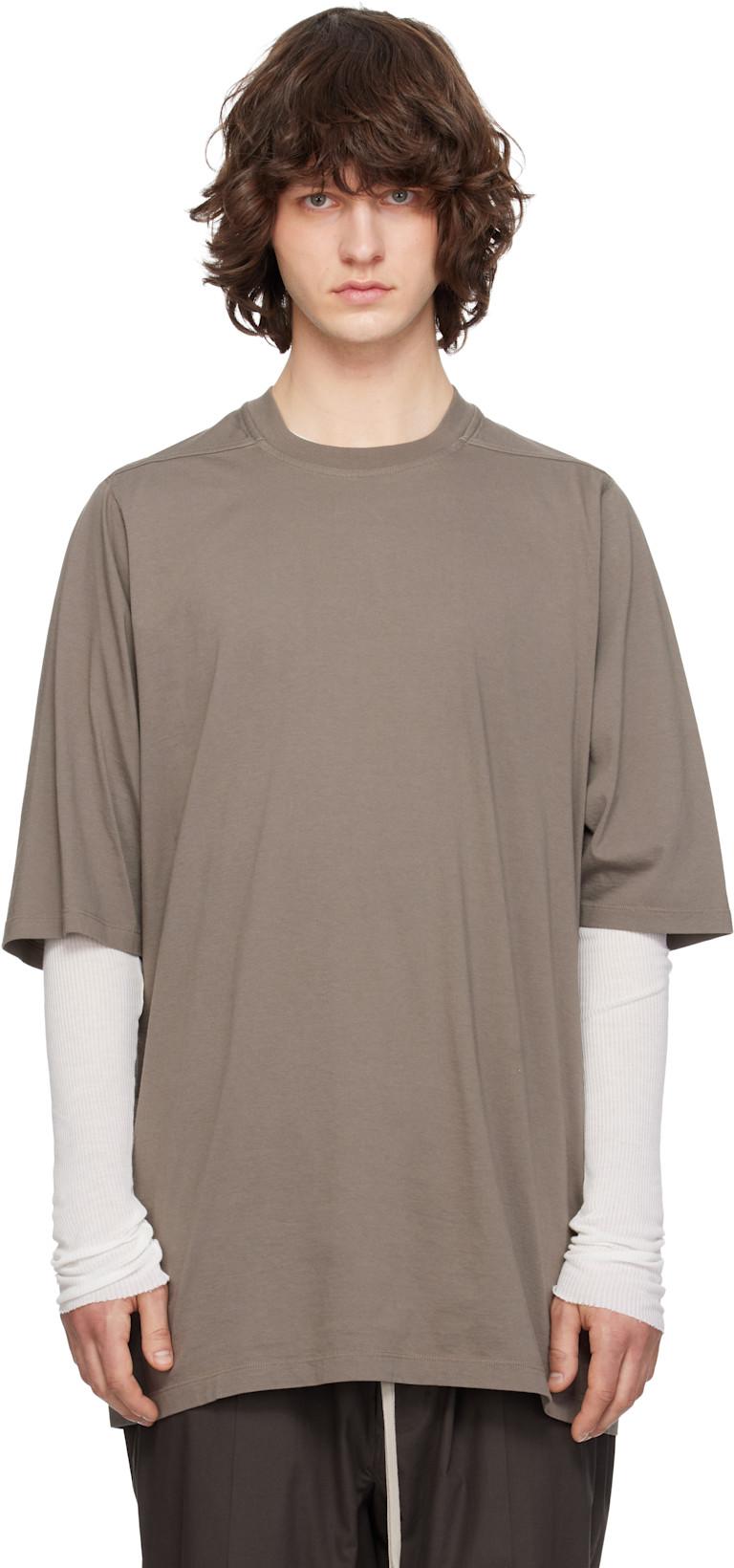 Gray Temple Jumbo S/S T-shirt by RICK OWENS