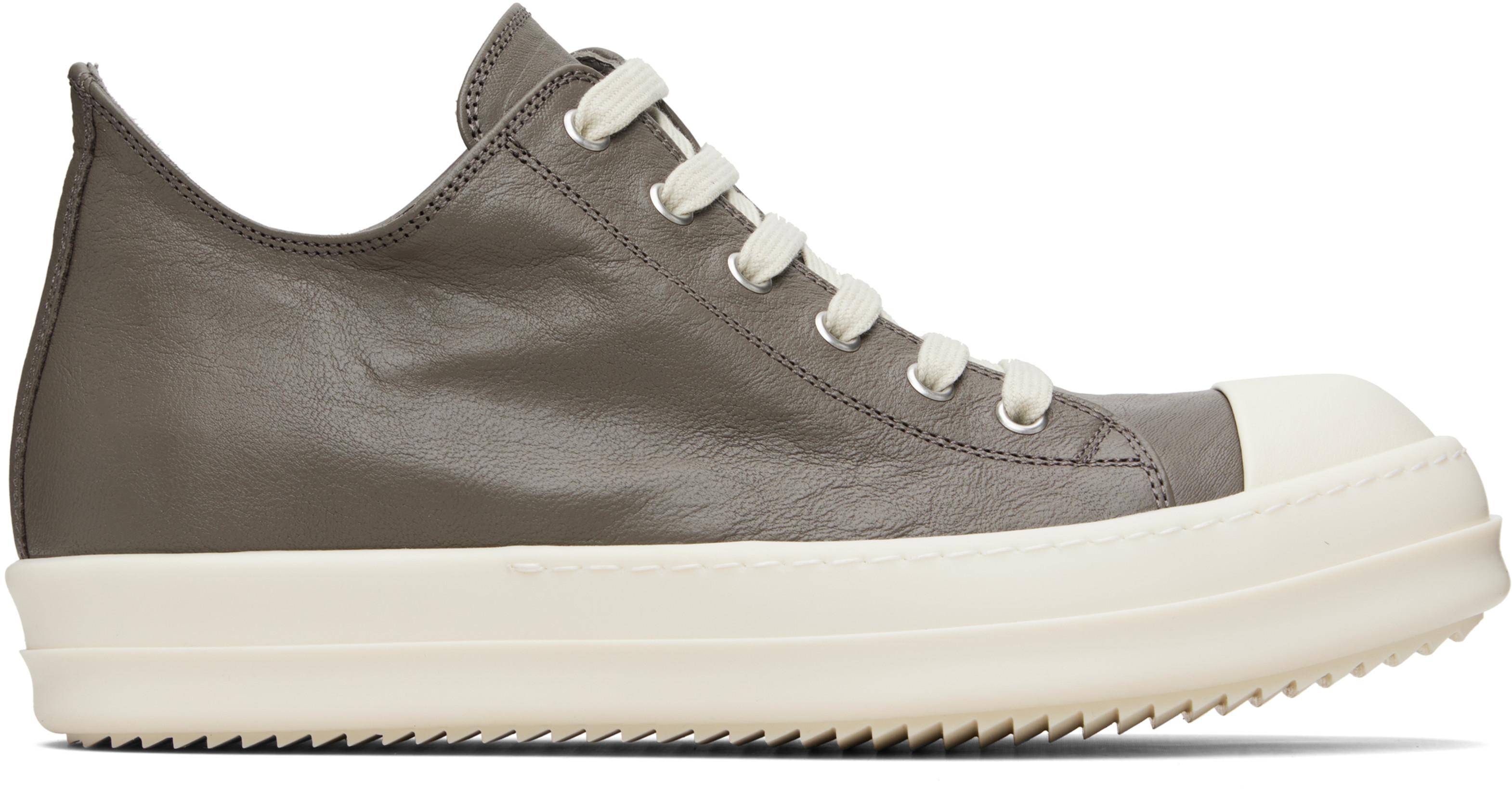 Gray Temple Low Sneakers by RICK OWENS