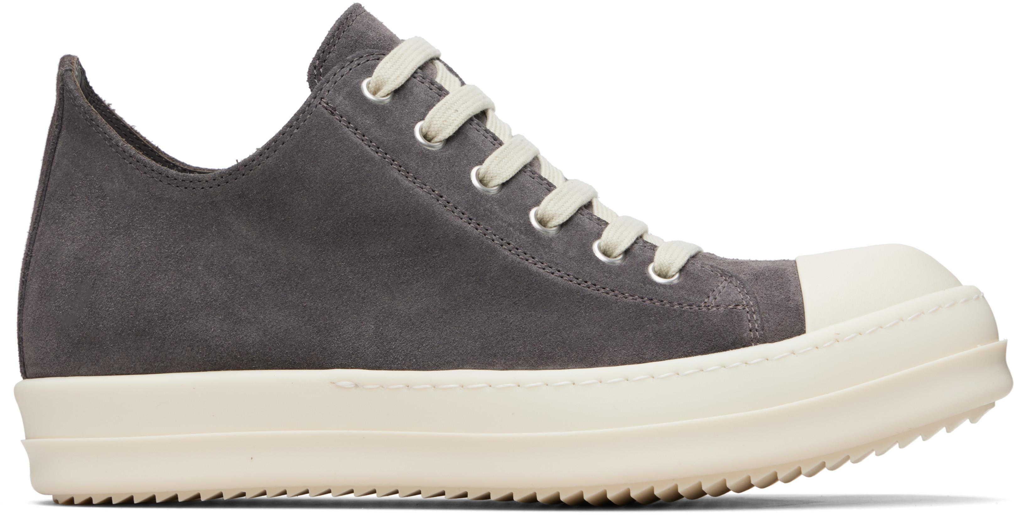 Gray Temple Low Sneakers by RICK OWENS