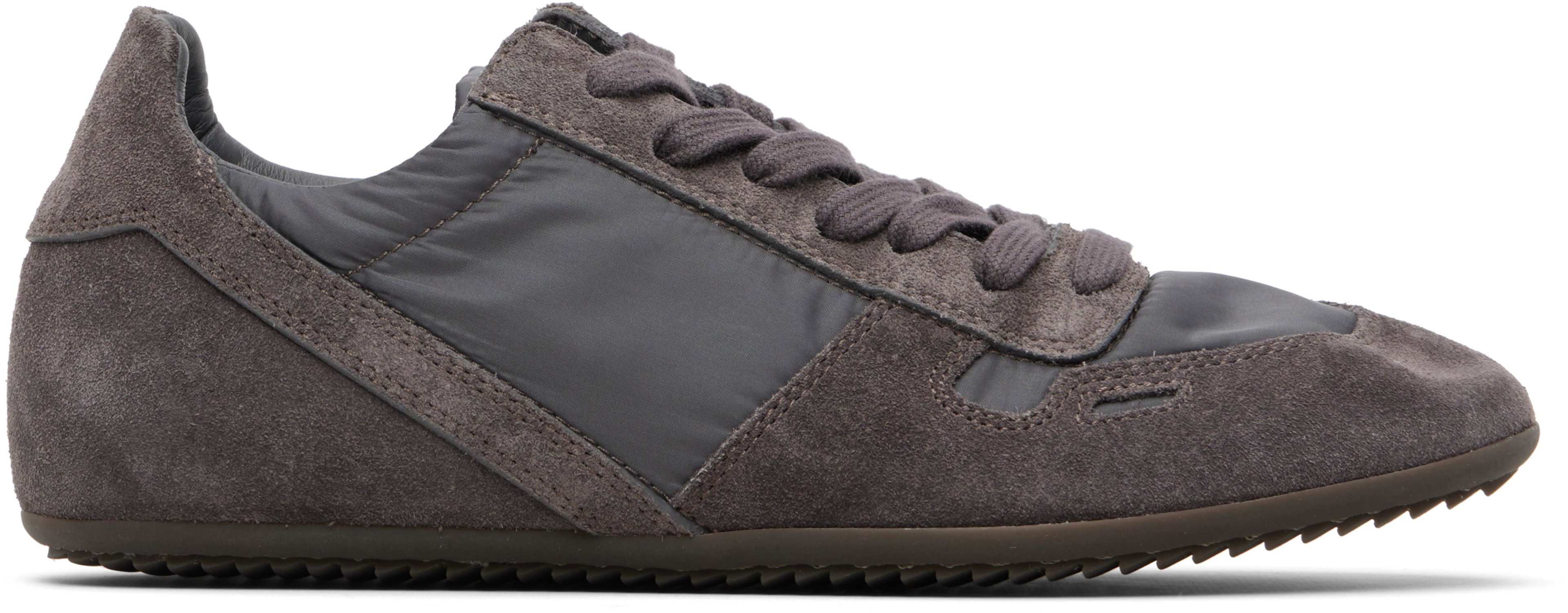 Gray Temple Minimal Sneakers by RICK OWENS