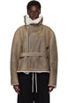 Gray Tower Shearling Cropped Flight Jacket by RICK OWENS Gray Tower Shearling Cropped Flight Jacket by RICK OWENS