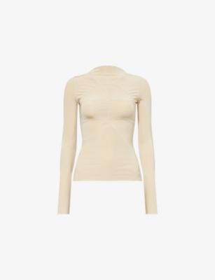 High-Neck Long Sleeve Stretch-Woven Top by RICK OWENS