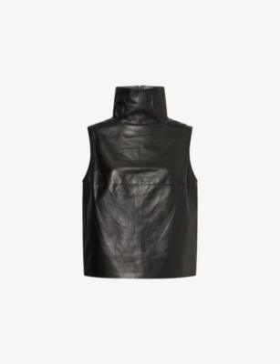 High-Neck Tabard Leather Top by RICK OWENS