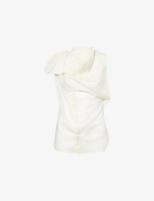 Island Draped Sleeveless Cotton Shirt by RICK OWENS