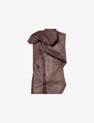 Island Draped Sleeveless Cotton Shirt by RICK OWENS