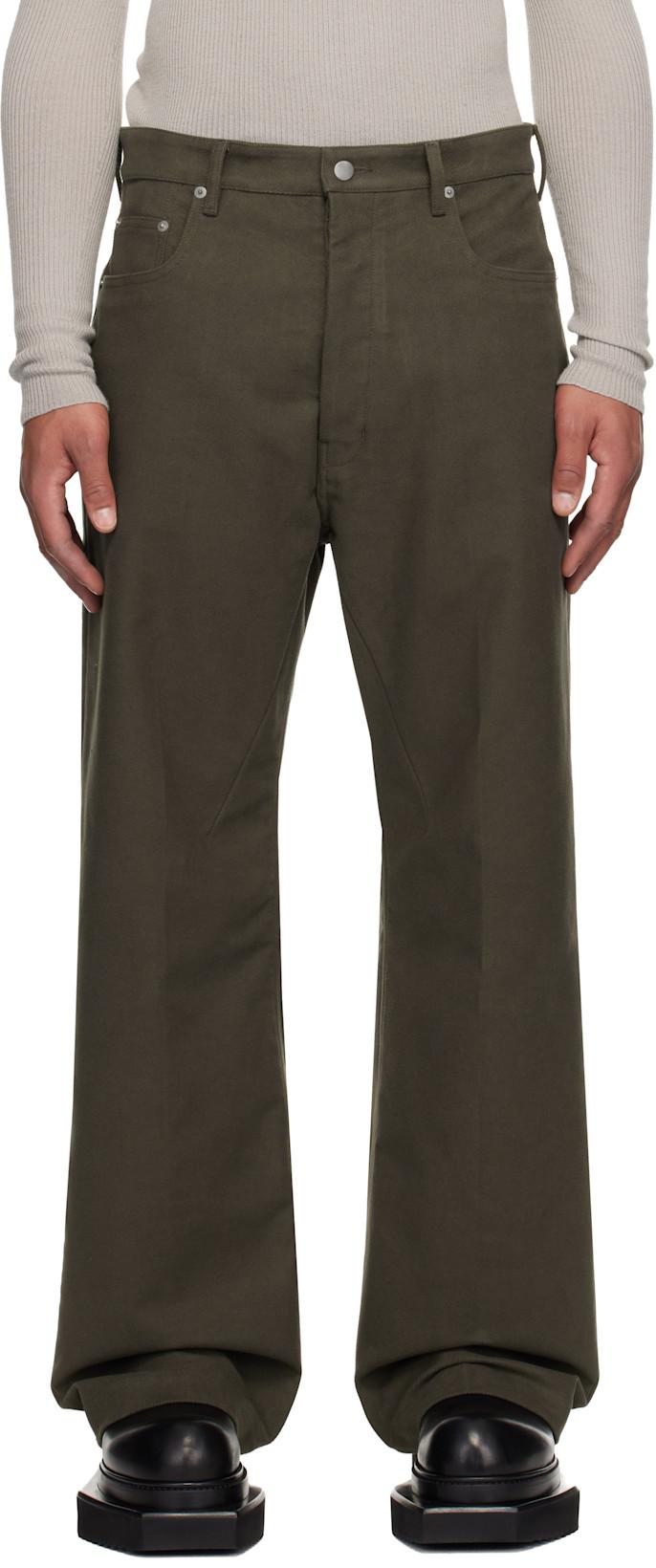 Khaki Concordians Geth Jeans by RICK OWENS