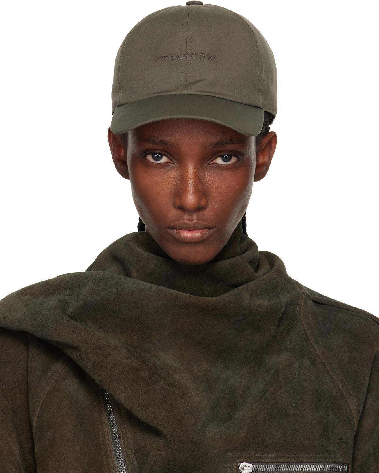 Khaki Concordians Owenscorp Embroidered Cap by RICK OWENS