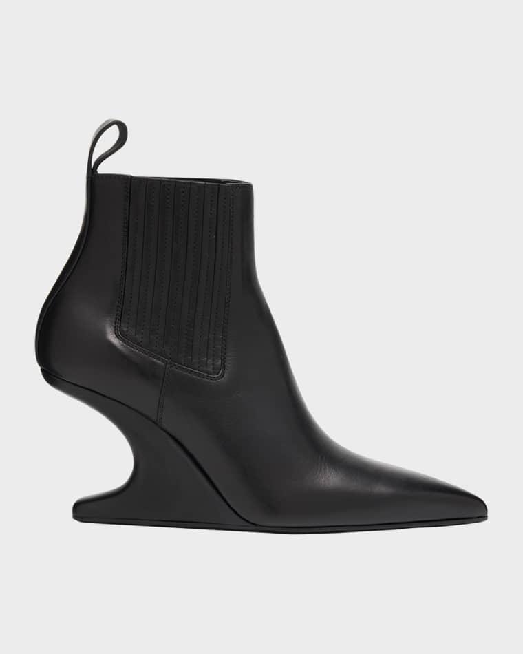 Leather Cantilever-Heel Ankle Boots by RICK OWENS