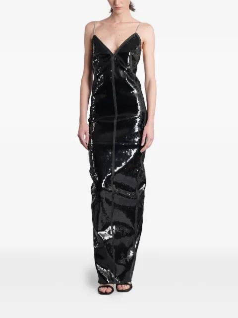 Maillot Gown sequin-embellished open-back cotton maxi dress by RICK OWENS