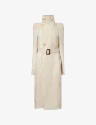 Maria Funnel-Neck Silk Trench Coat by RICK OWENS