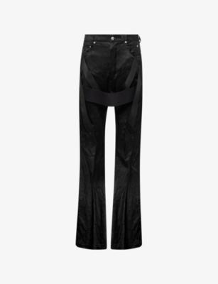 Mega-Strapped Bolan Bootleg Satin Trousers by RICK OWENS