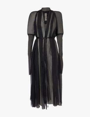Metro Belted Silk Coat by RICK OWENS
