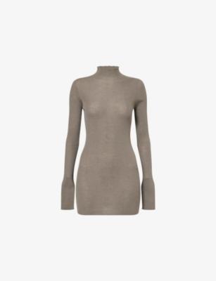 Mock-Neck Ribbed Wool Top by RICK OWENS