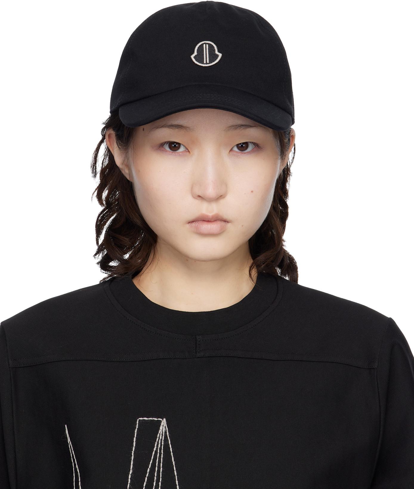 Moncler + Rick Owens Black Baseball Hat by RICK OWENS