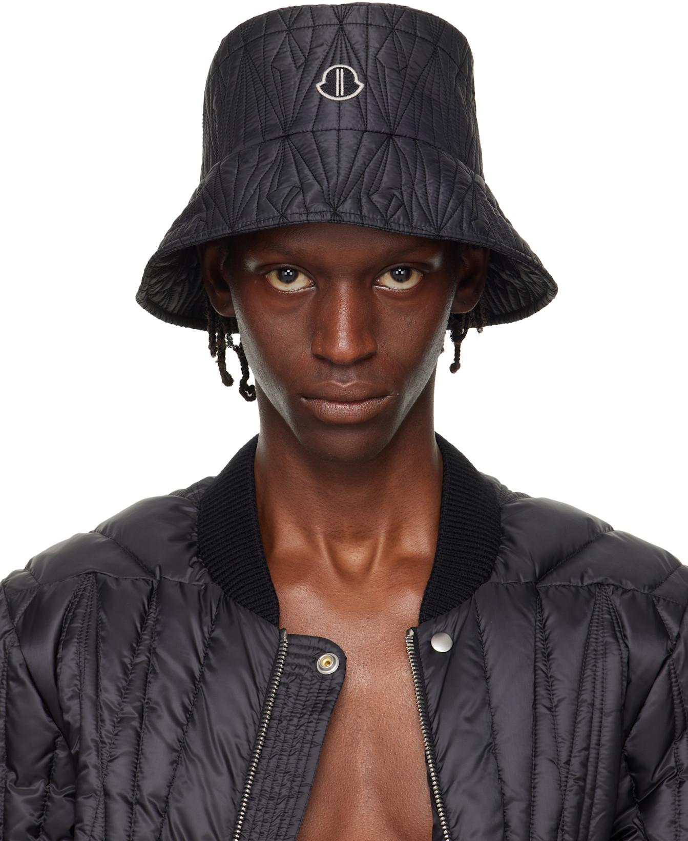Moncler + Rick Owens Black Bucket Hat by RICK OWENS