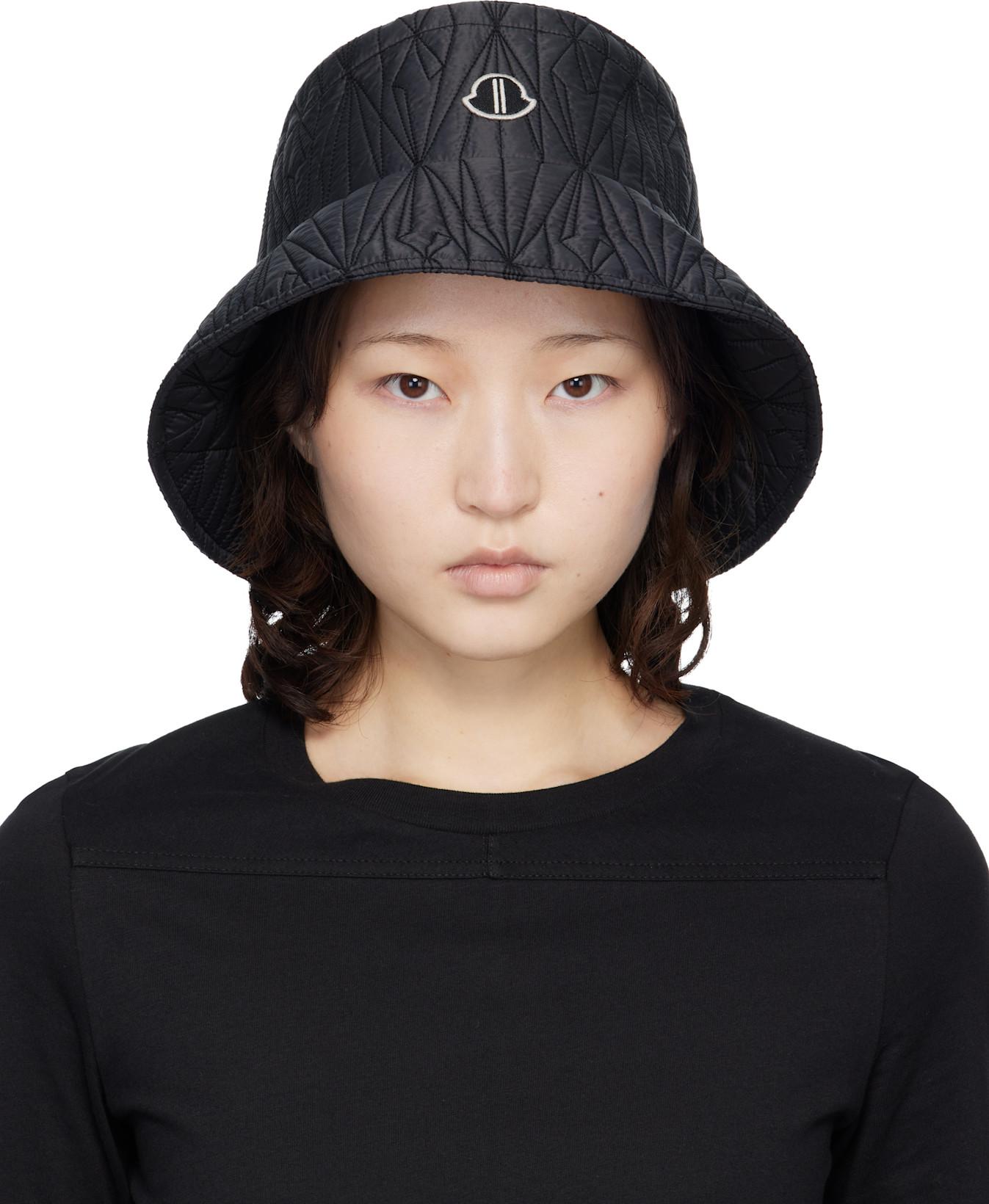 Moncler + Rick Owens Black Bucket Hat by RICK OWENS