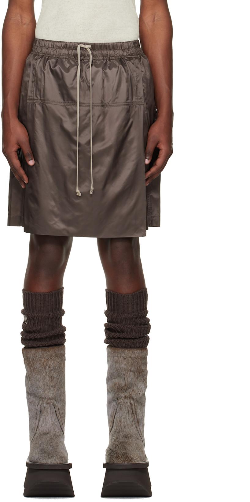 Moncler + Rick Owens Gray Kiltshorts by RICK OWENS