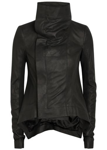 Naska asymmetric leather jacket by RICK OWENS