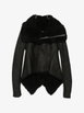 Naska shearling-trim asymmetric jacket by RICK OWENS