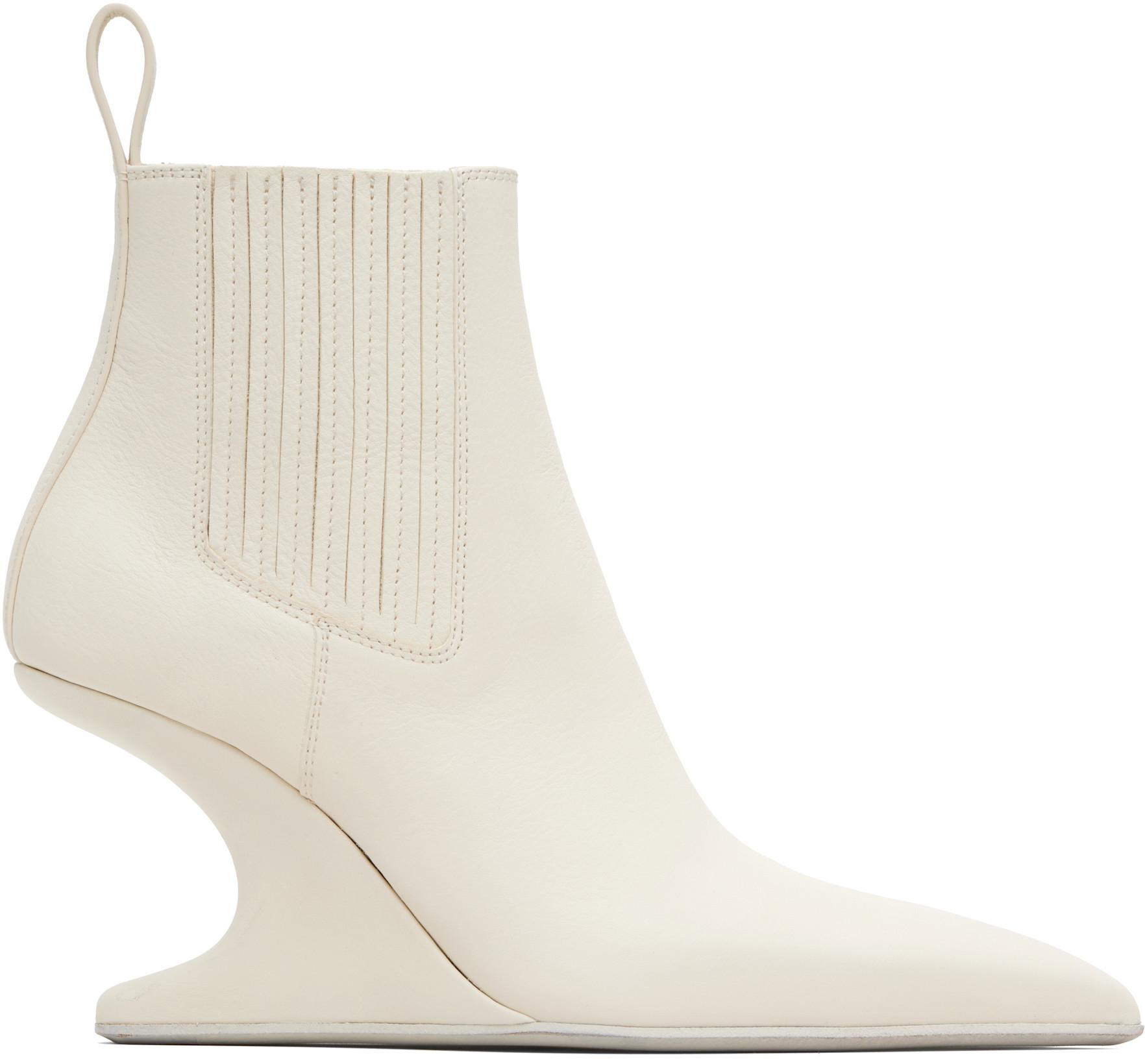 Off-White Concordians Runway Ankle Sharp Boots by RICK OWENS