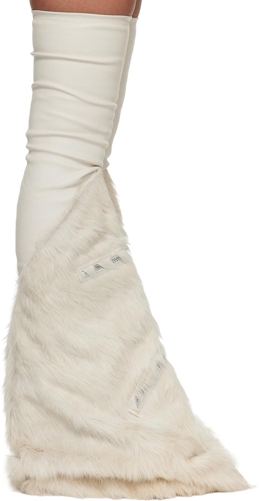 Off-White Temple Cargo Fetish Sneaks Tall Boots by RICK OWENS