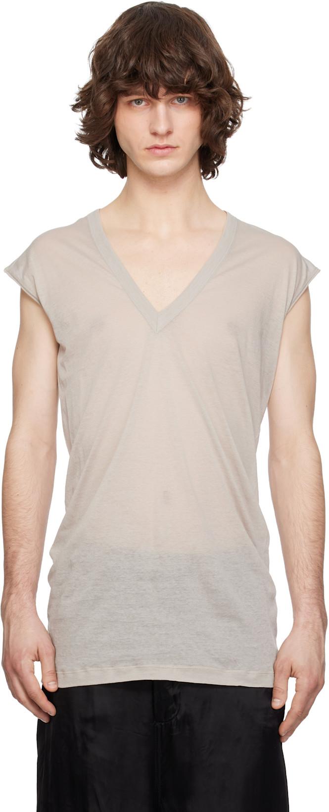 Off-White Temple Deep V SL T-shirt by RICK OWENS