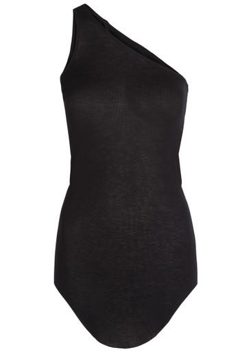 One-shoulder fine-knit tank by RICK OWENS