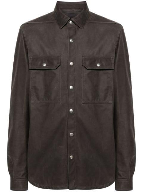 Outershirt leather shirt jacket by RICK OWENS