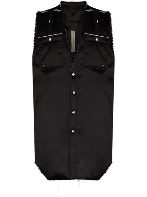 Outershirt unfinished gilet by RICK OWENS