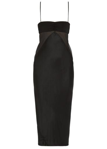 Panelled satin midi slip dress by RICK OWENS