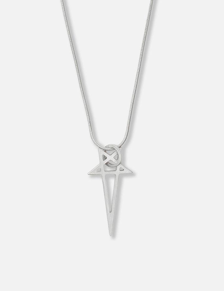 Pentagram Charm Necklace by RICK OWENS