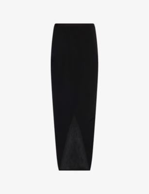 Pillar Wrap Wool Maxi Skirt by RICK OWENS