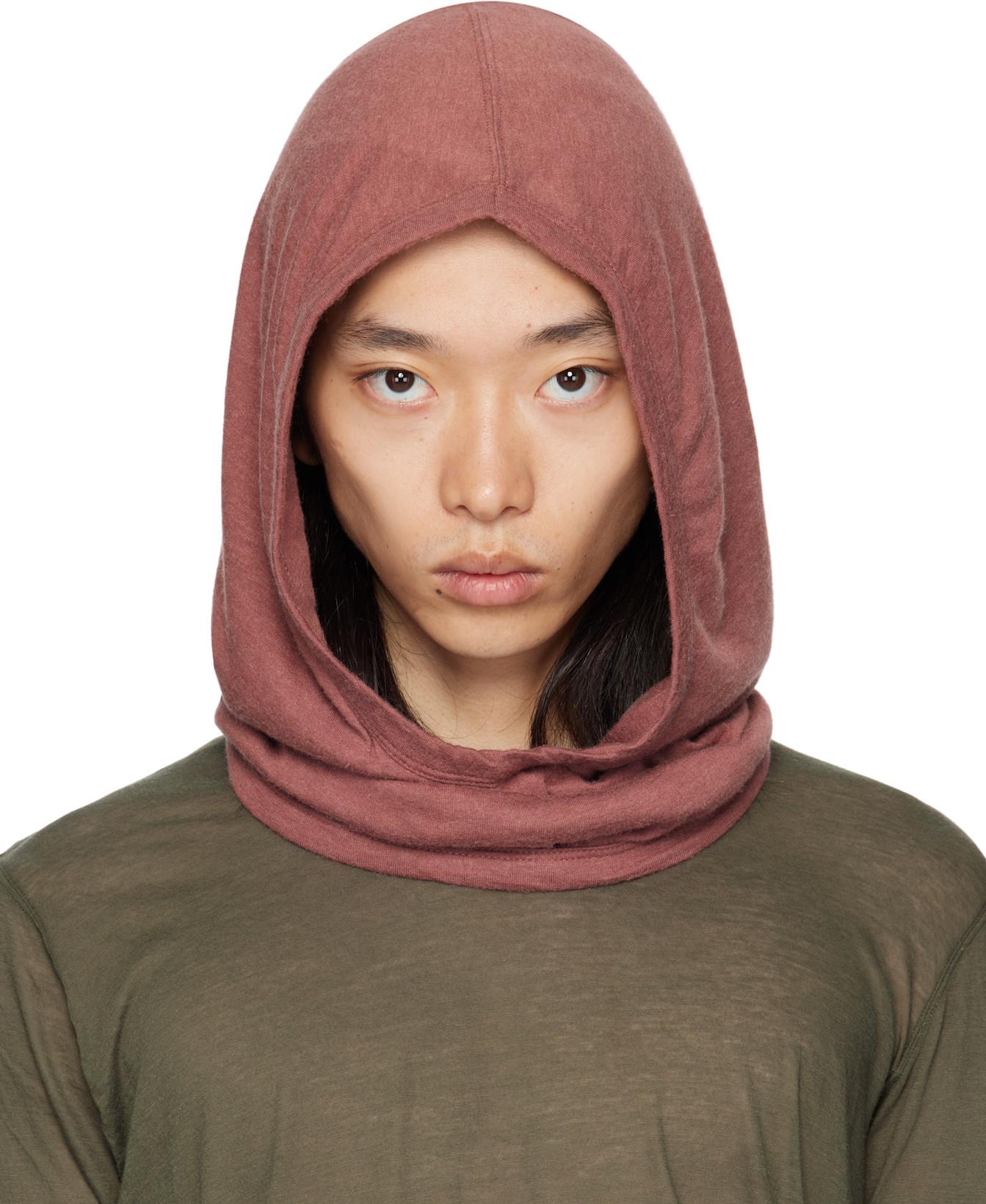 Pink Concordians Knit Hood by RICK OWENS