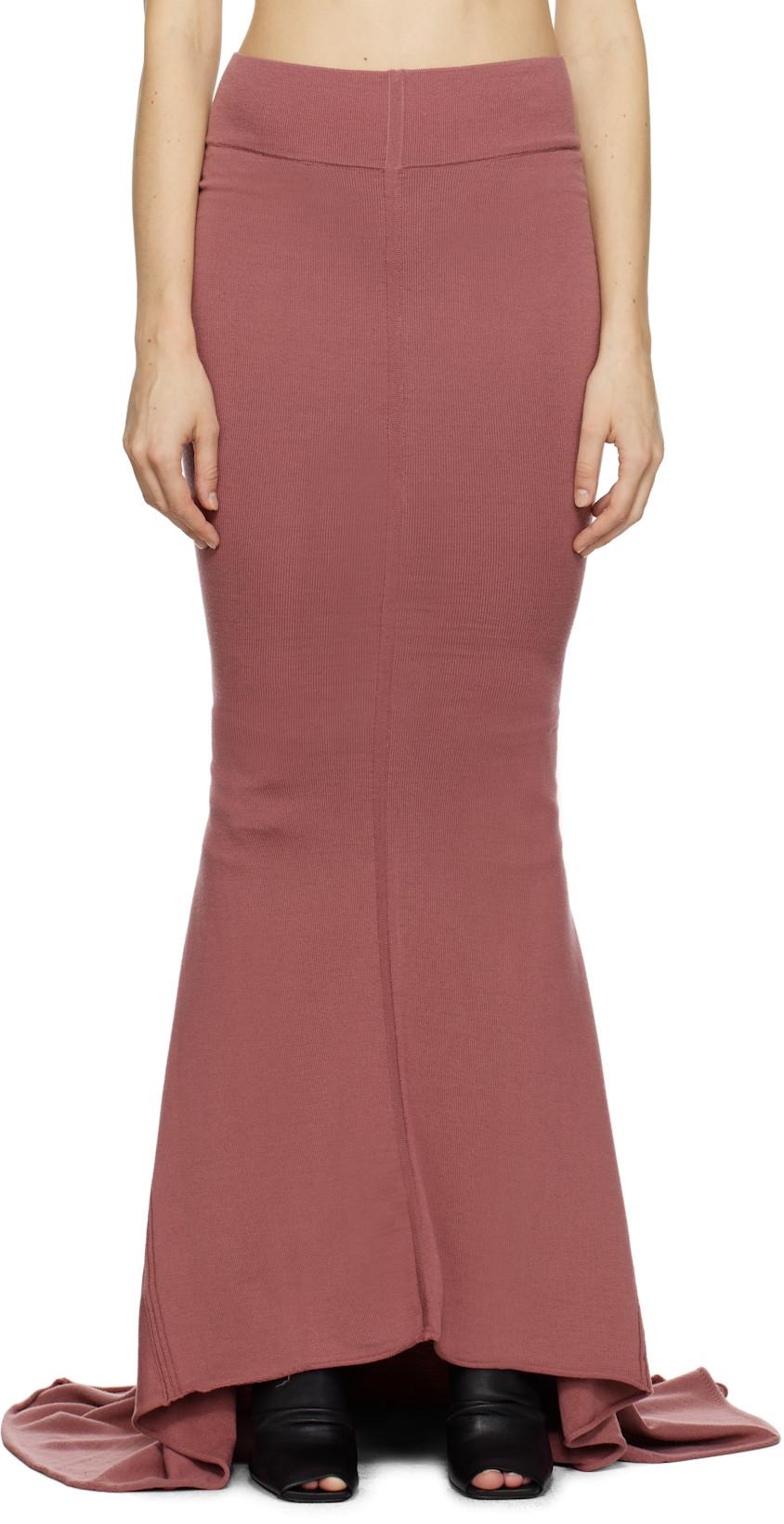 Pink Porterville Dauphine Maxi Skirt by RICK OWENS