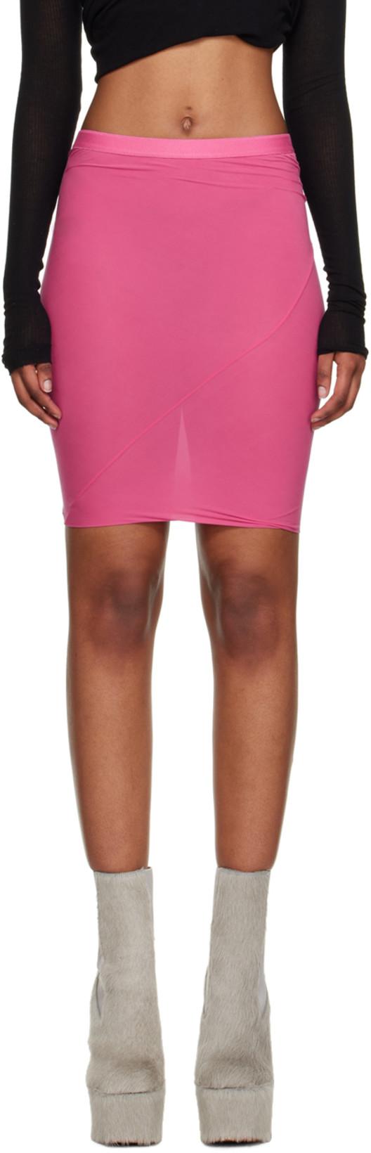 Pink Tube Miniskirt by RICK OWENS