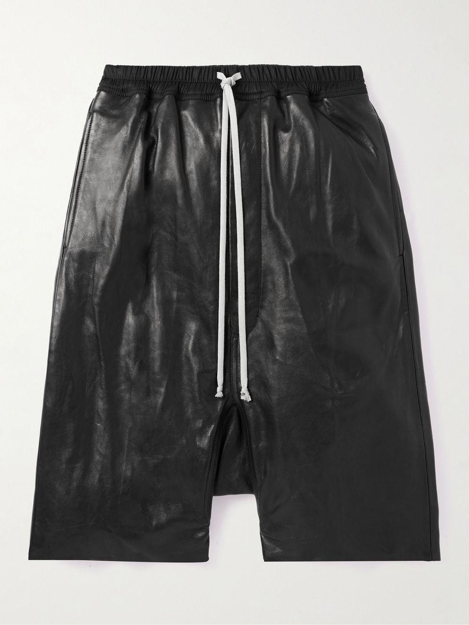 Pod Wide-Leg Leather Drawstring Shorts by RICK OWENS