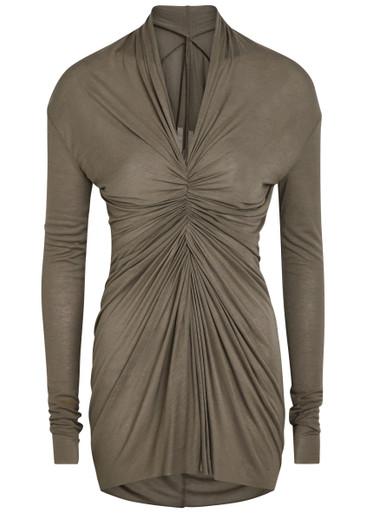 Radiance ruched jersey top by RICK OWENS