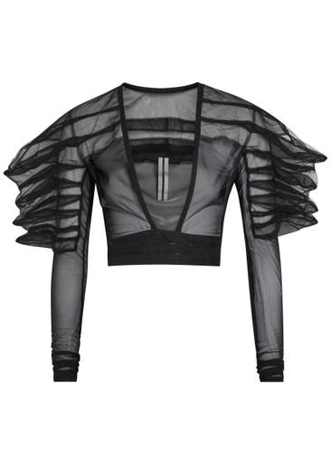 Rhino cropped tulle top by RICK OWENS
