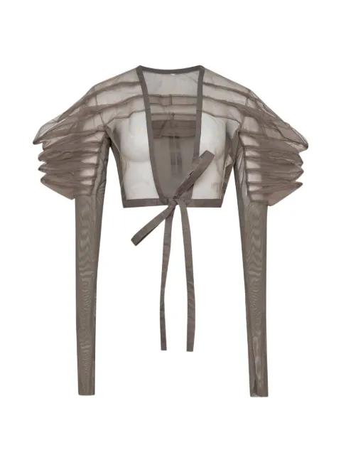 Rhino sheer ruffled top by RICK OWENS