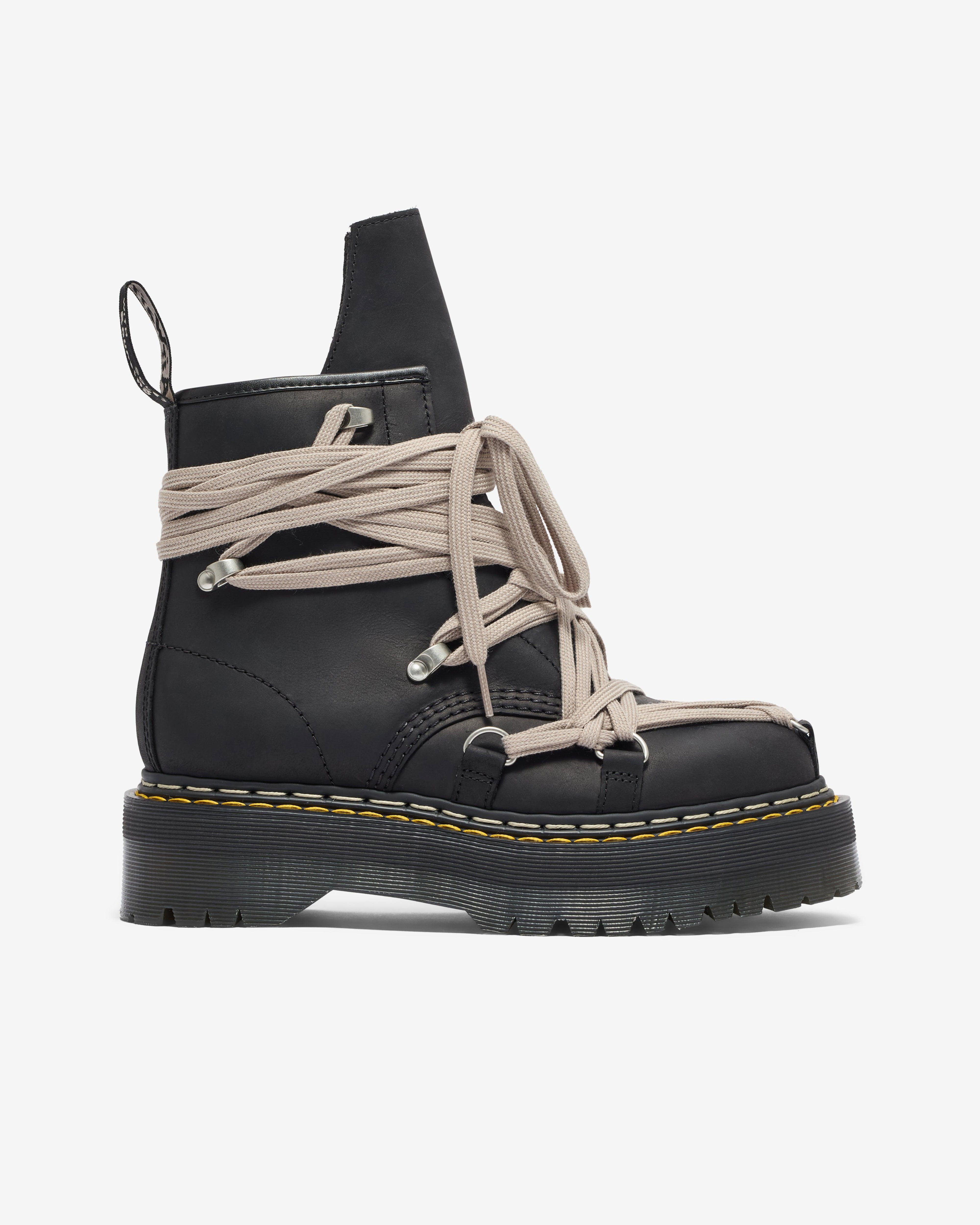 Rick Owens - 1460 Quad Sole Megalace® Boot - (Black) by RICK OWENS
