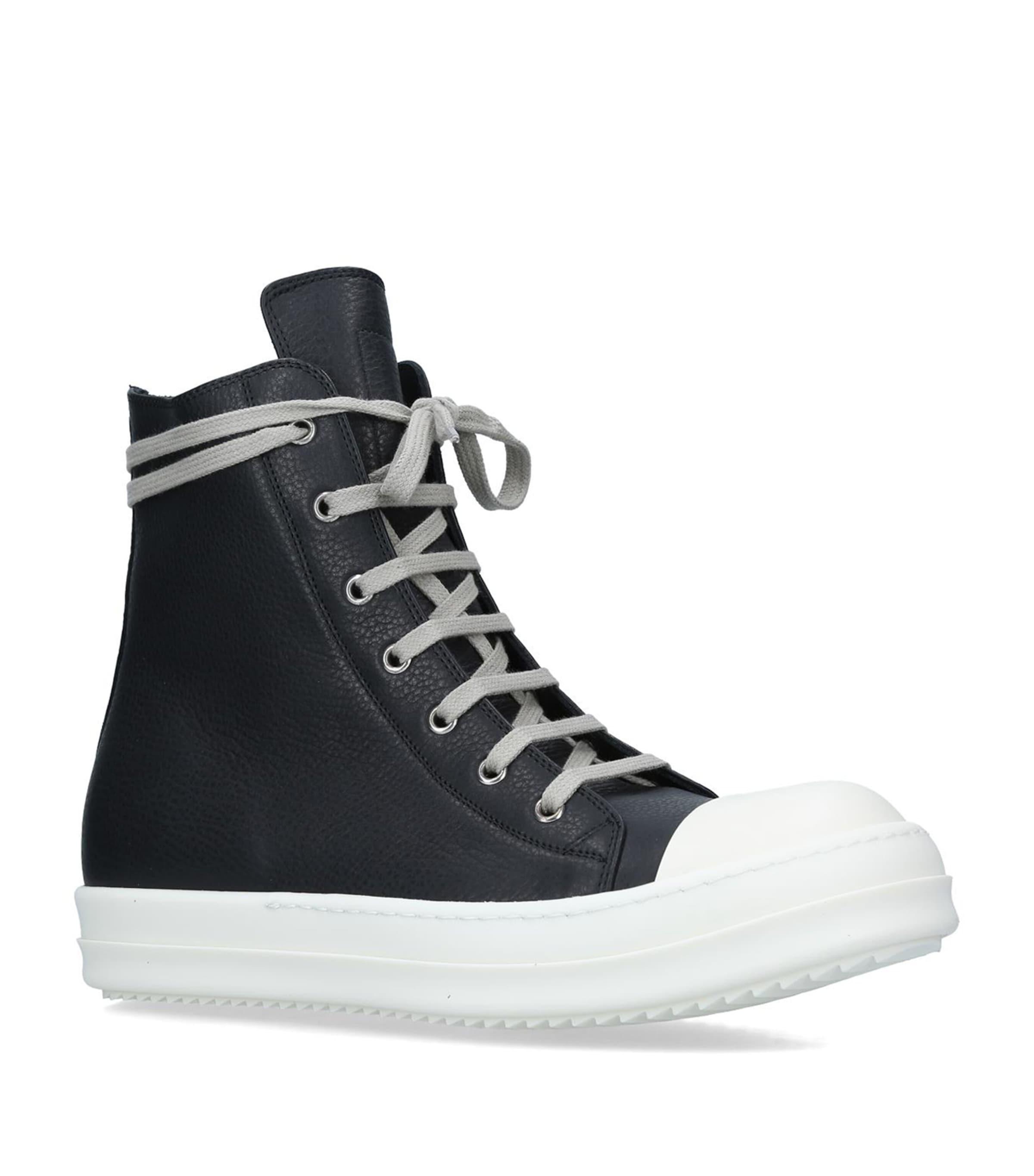 Rick Owens Leather High-Top Sneakers by RICK OWENS