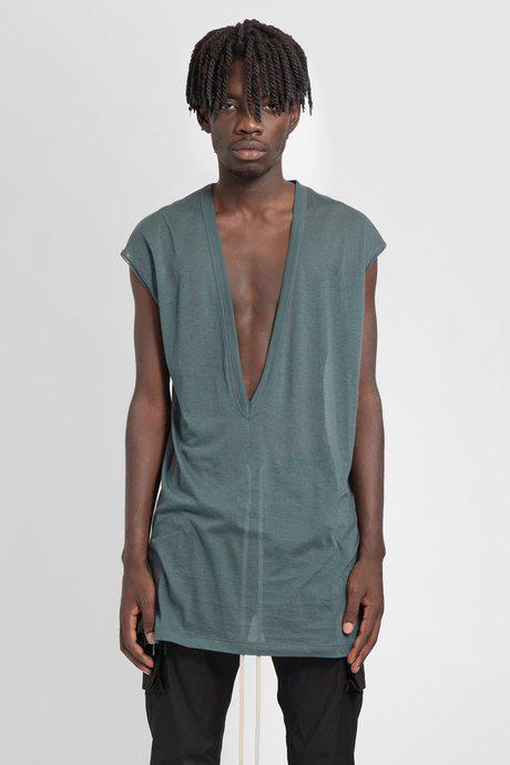 Rick Owens Men'S Teal Strobe Dylan Tee In Unstable Cotton by RICK OWENS Rick Owens Men'S Teal Strobe Dylan Tee In Unstable Cotton by RICK OWENS