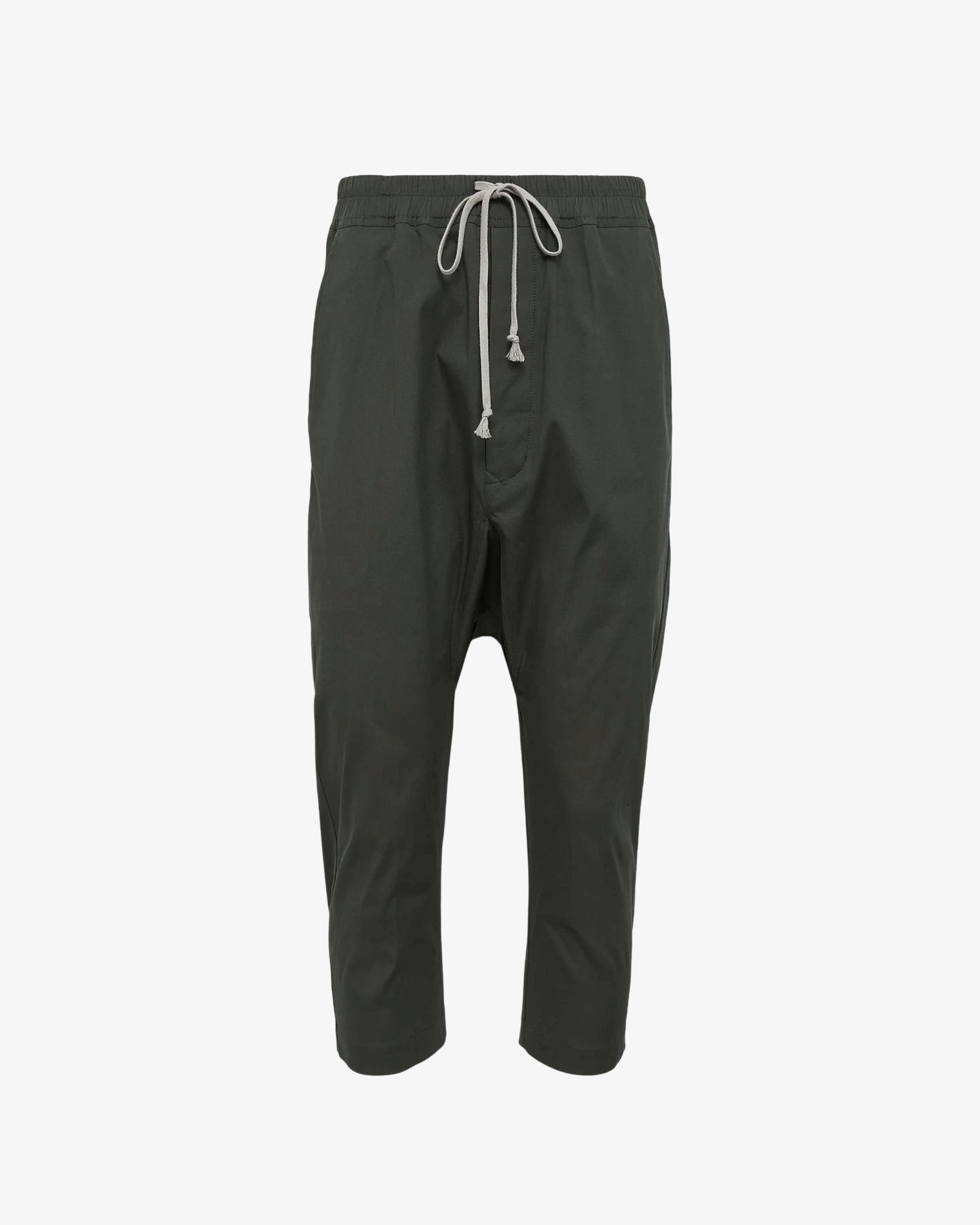 Rick Owens - Men's Cropped Pantaloni Drawstring  - (Dark Green25) by RICK OWENS