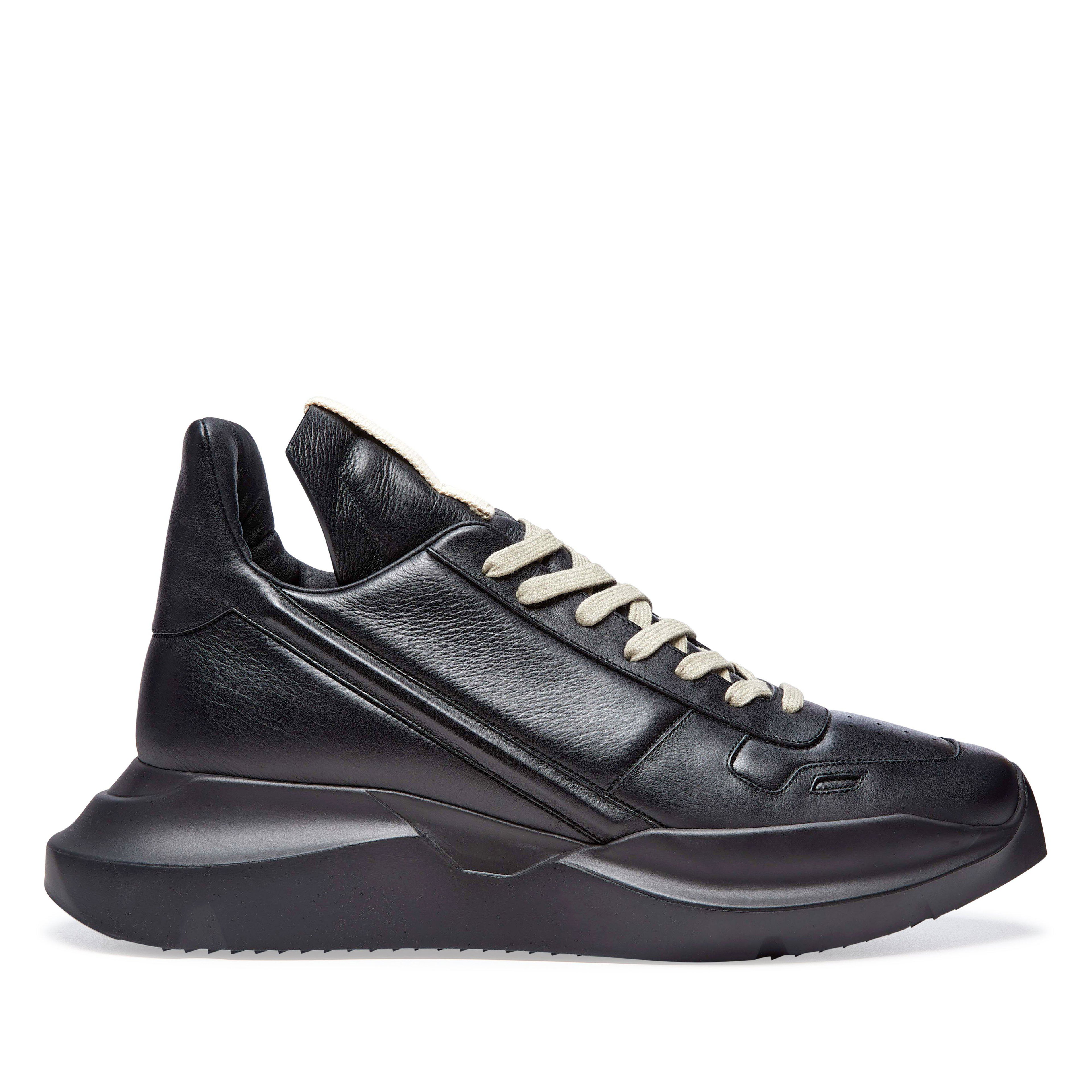 Rick Owens Men's Geth Runner Leather Sneaker (Black) by RICK OWENS