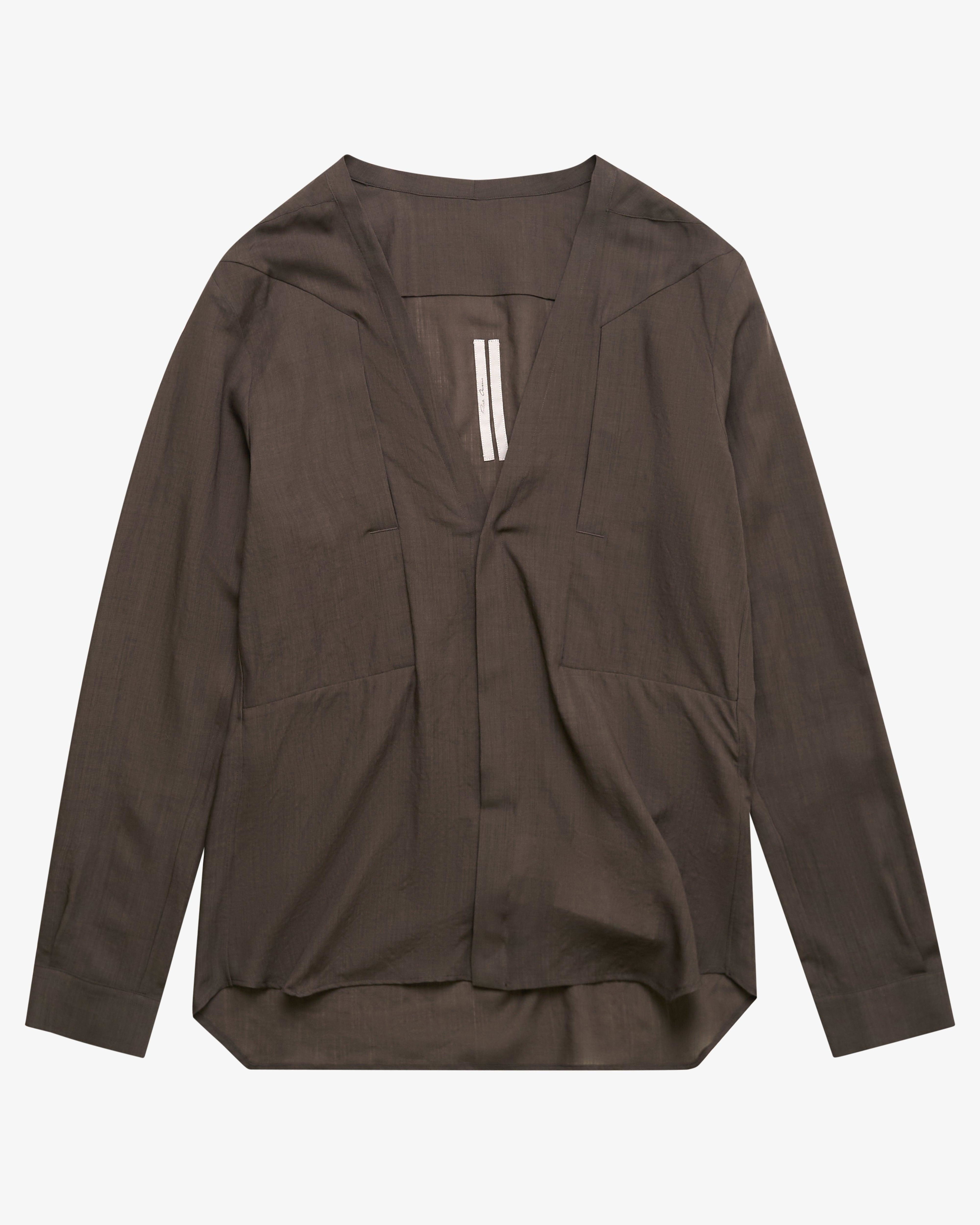 Rick Owens - Men's Larry Fogpocket Shirt - (Brown) by RICK OWENS