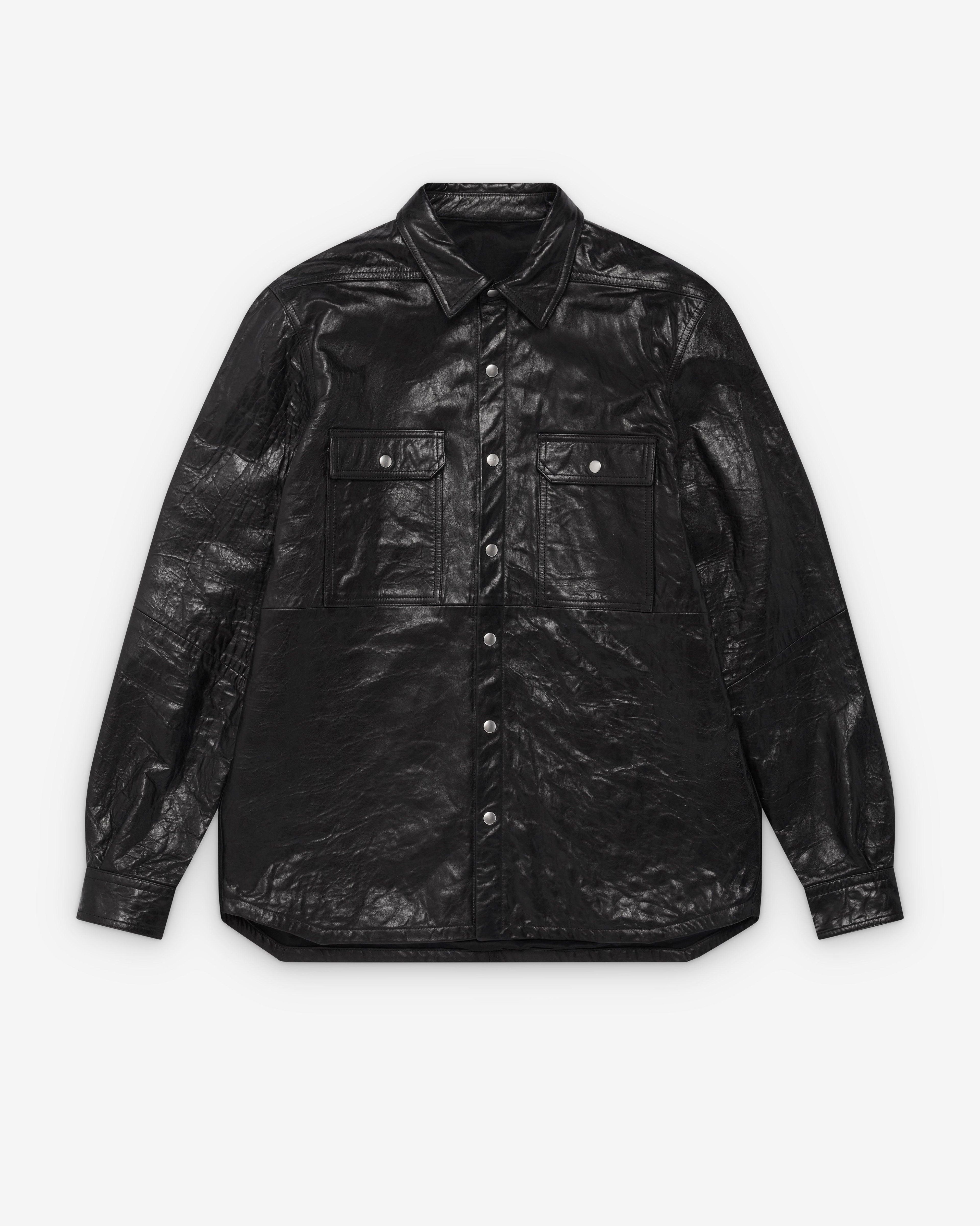 Rick Owens - Men's Leather Outershirt - (Black) by RICK OWENS
