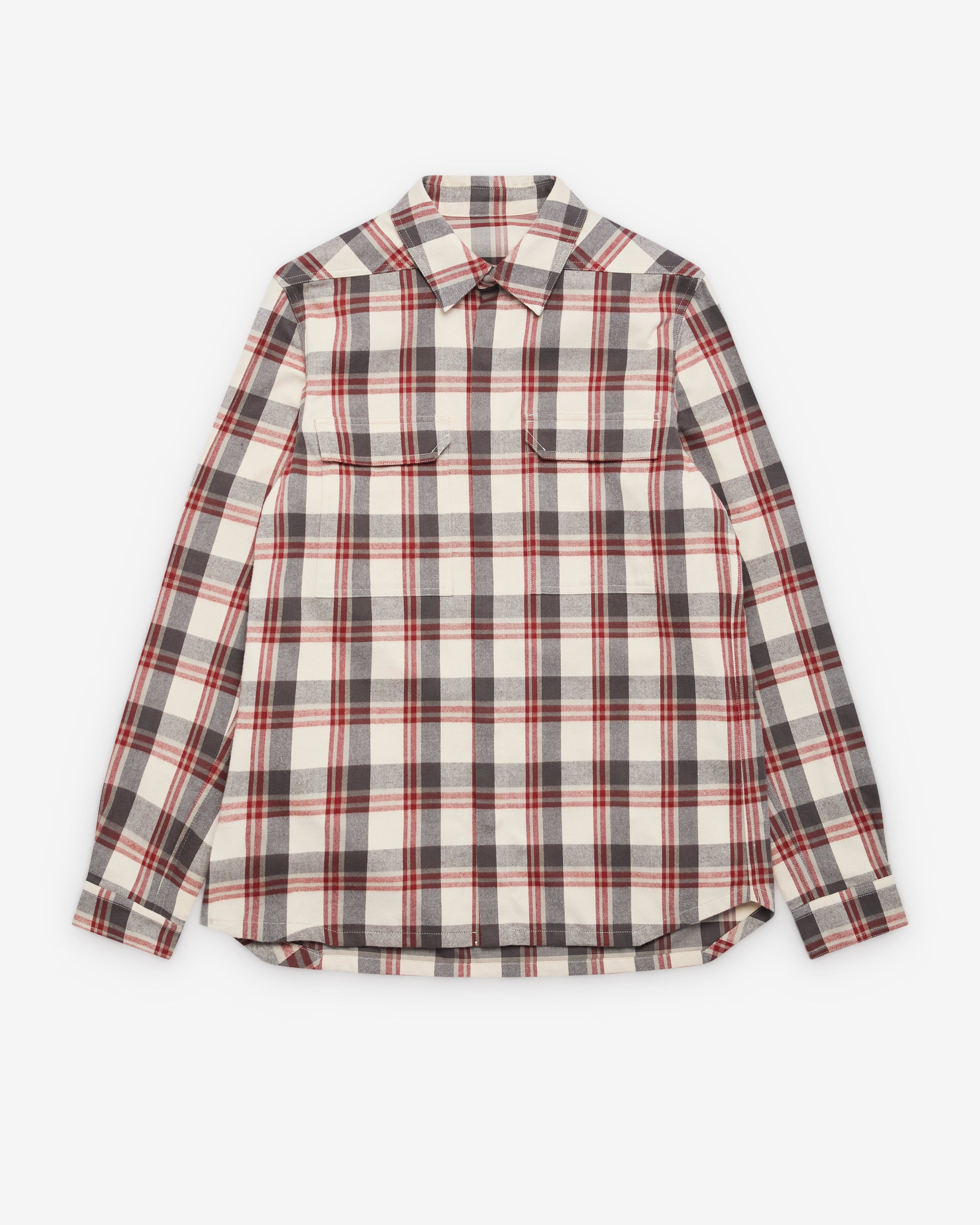Rick Owens - Men's Plaid Outershirt - (Milk) by RICK OWENS