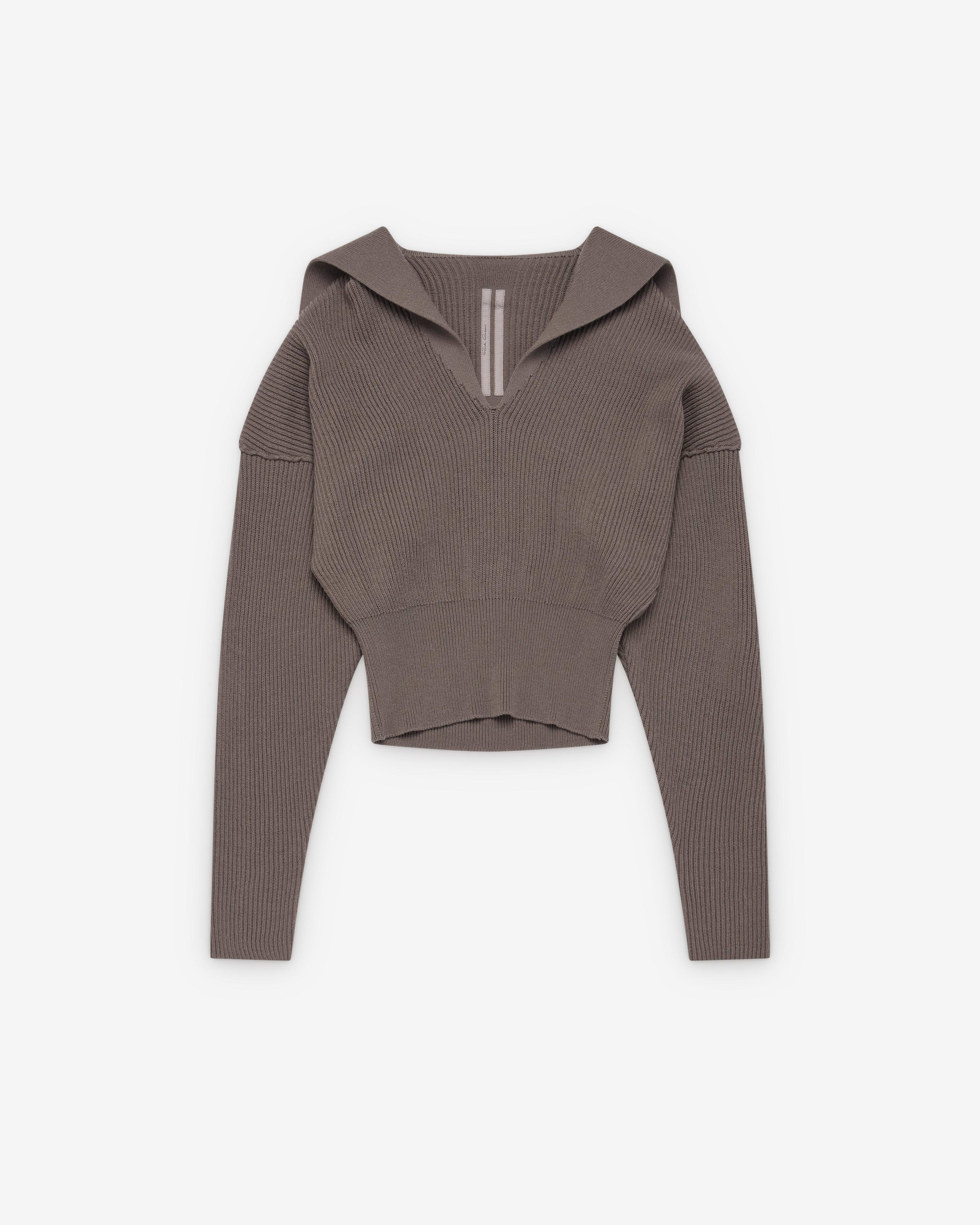 Rick Owens - Women's Dracu Cropped V Sweater - (Dust) by RICK OWENS