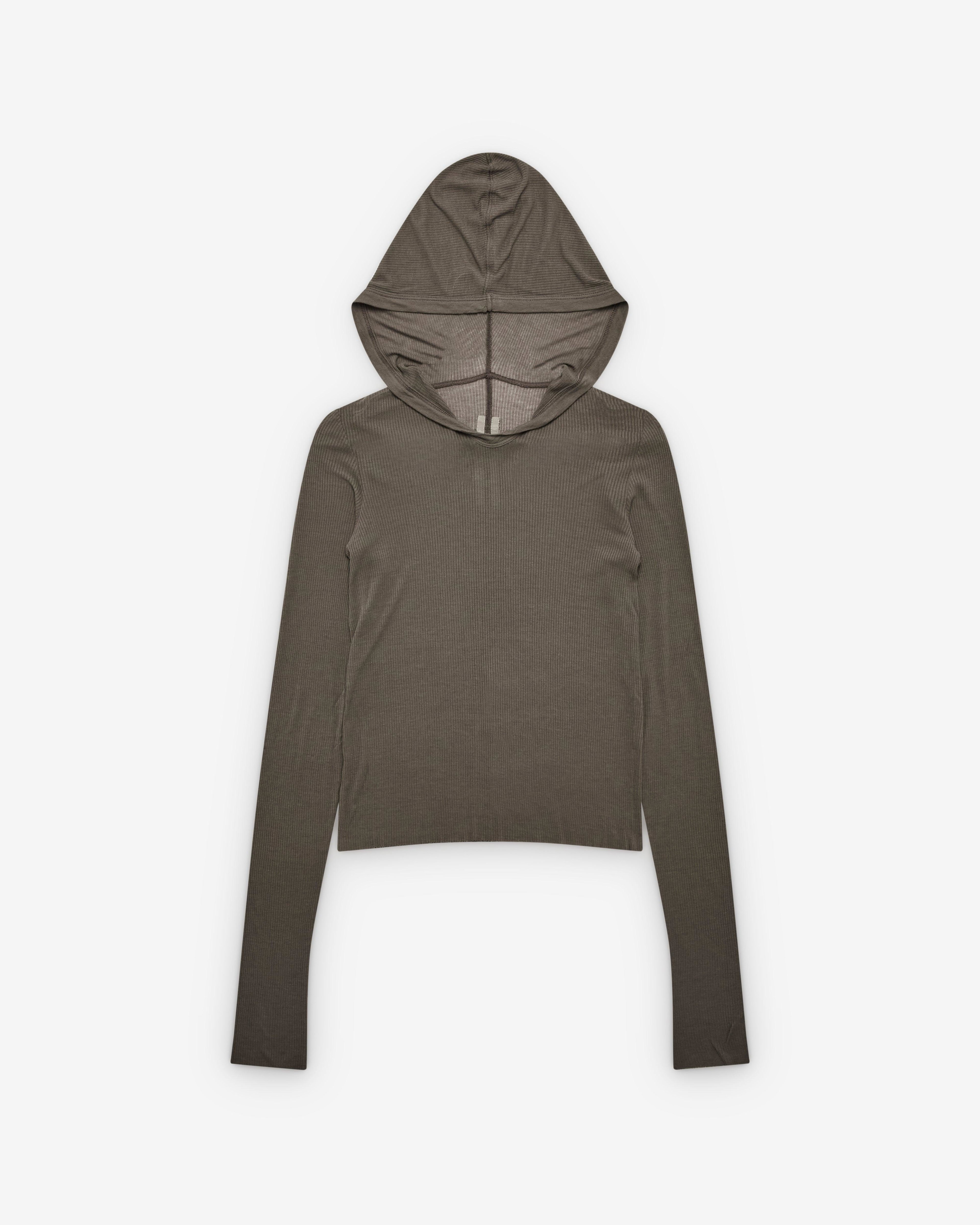Rick Owens - Women's Knit Cropped Hood T-Shirt - (Dust) by RICK OWENS